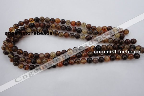 CAG1440 15.5 inches 8mm round dragon veins agate beads