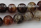 CAG1442 15.5 inches 14mm round dragon veins agate beads