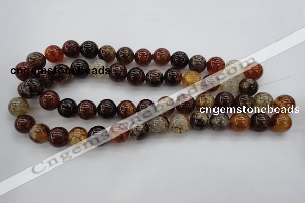 CAG1442 15.5 inches 14mm round dragon veins agate beads