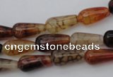 CAG1446 15.5 inches 8*16mm teardrop dragon veins agate beads