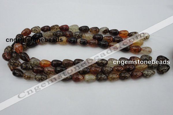 CAG1447 15.5 inches 10*14mm teardrop dragon veins agate beads