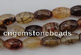 CAG1451 15.5 inches 8*12mm rice dragon veins agate beads