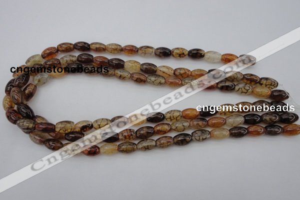 CAG1451 15.5 inches 8*12mm rice dragon veins agate beads