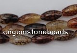 CAG1452 15.5 inches 6*16mm rice dragon veins agate beads