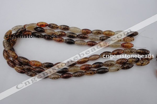 CAG1452 15.5 inches 6*16mm rice dragon veins agate beads