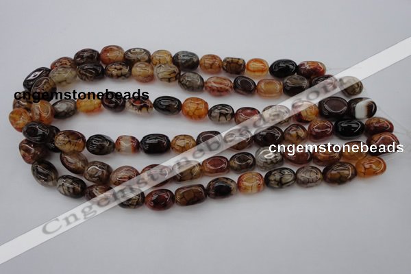 CAG1456 15.5 inches 10*15mm nuggets dragon veins agate beads