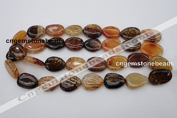 CAG1459 15.5 inches 18*25mm freeform dragon veins agate beads