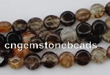 CAG1460 15.5 inches 8mm flat round dragon veins agate beads