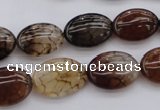 CAG1465 15.5 inches 13*18mm oval dragon veins agate beads