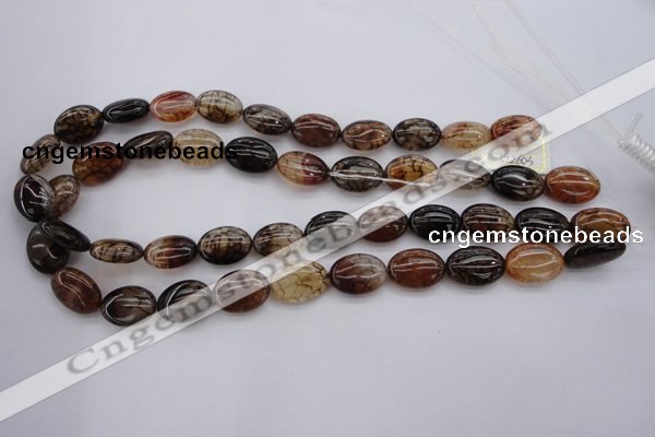 CAG1465 15.5 inches 13*18mm oval dragon veins agate beads