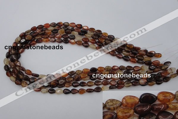 CAG1469 15.5 inches 6*8mm flat teardrop dragon veins agate beads