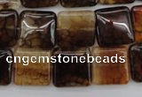 CAG1472 15.5 inches 15*15mm square dragon veins agate beads