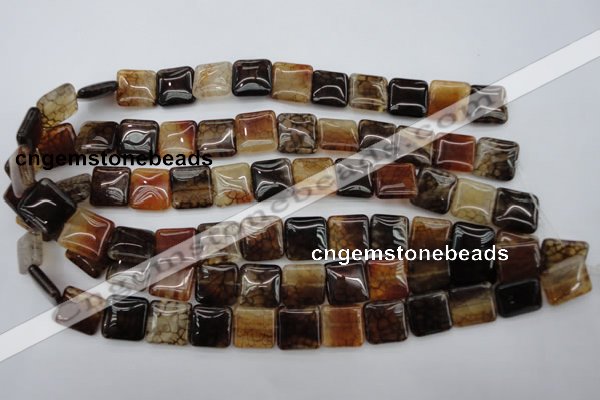 CAG1472 15.5 inches 15*15mm square dragon veins agate beads