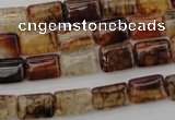 CAG1478 15.5 inches 8*12mm rectangle dragon veins agate beads