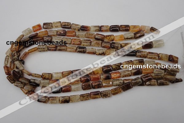 CAG1478 15.5 inches 8*12mm rectangle dragon veins agate beads