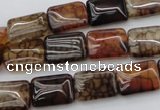 CAG1479 15.5 inches 10*14mm rectangle dragon veins agate beads