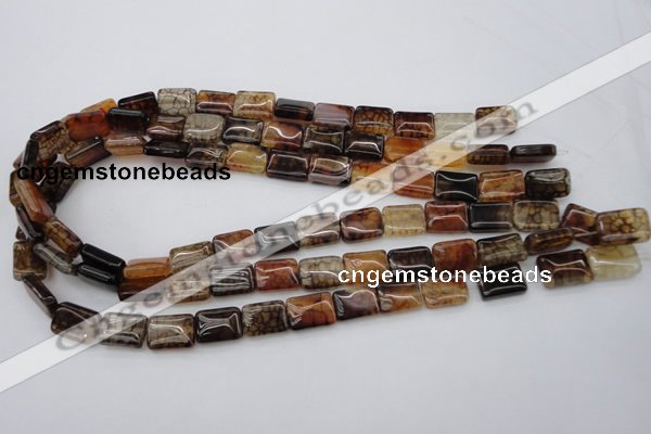 CAG1479 15.5 inches 10*14mm rectangle dragon veins agate beads