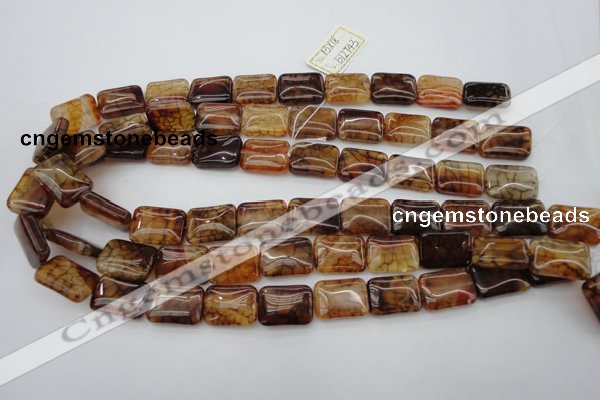 CAG1481 15.5 inches 13*18mm rectangle dragon veins agate beads