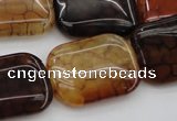 CAG1483 15.5 inches 18*25mm rectangle dragon veins agate beads