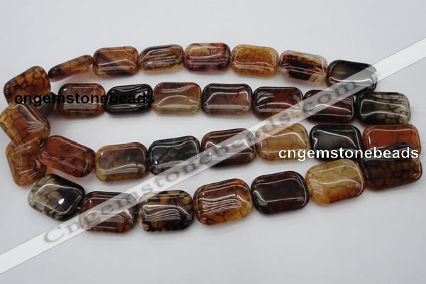 CAG1483 15.5 inches 18*25mm rectangle dragon veins agate beads