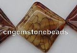 CAG1488 15.5 inches 30*30mm diamond dragon veins agate beads