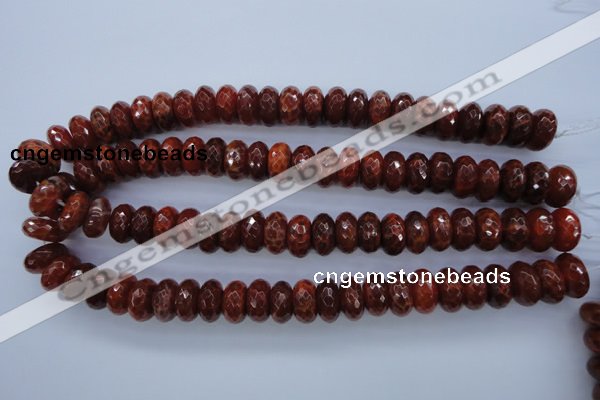 CAG1493 15.5 inches 8*16mm faceted rondelle natural fire agate beads