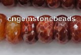 CAG1495 15.5 inches 10*20mm faceted rondelle natural fire agate beads