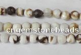 CAG1500 15.5 inches 6mm faceted round fire crackle agate beads