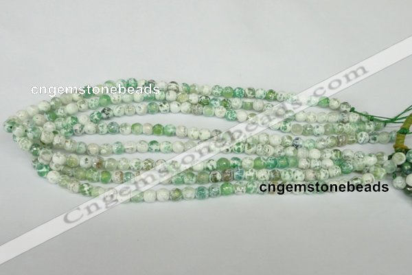 CAG1501 15.5 inches 6mm faceted round fire crackle agate beads