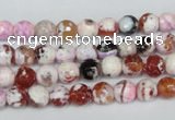 CAG1502 15.5 inches 6mm faceted round fire crackle agate beads