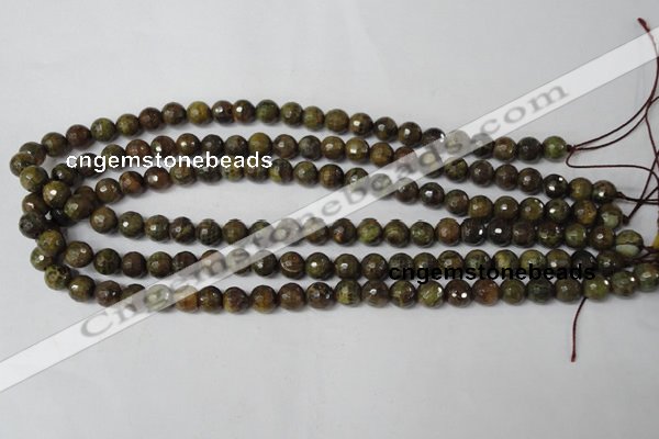 CAG1506 15.5 inches 8mm faceted round fire crackle agate beads