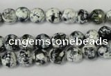 CAG1507 15.5 inches 8mm faceted round fire crackle agate beads