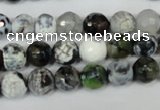 CAG1508 15.5 inches 8mm faceted round fire crackle agate beads