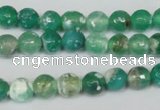 CAG1509 15.5 inches 8mm faceted round fire crackle agate beads