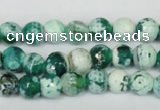 CAG1510 15.5 inches 8mm faceted round fire crackle agate beads