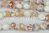 CAG1511 15.5 inches 8mm faceted round fire crackle agate beads