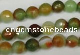 CAG1513 15.5 inches 8mm faceted round fire crackle agate beads