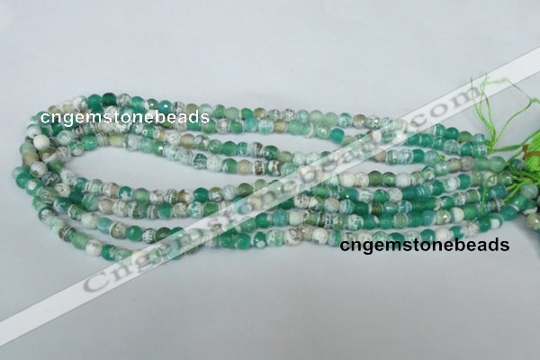 CAG1517 15.5 inches 8mm faceted round fire crackle agate beads