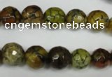 CAG1523 15.5 inches 10mm faceted round fire crackle agate beads