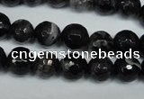 CAG1524 15.5 inches 10mm faceted round fire crackle agate beads