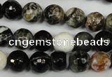 CAG1525 15.5 inches 10mm faceted round fire crackle agate beads