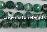 CAG1527 15.5 inches 10mm faceted round fire crackle agate beads