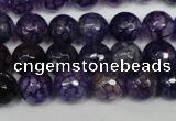 CAG1529 15.5 inches 10mm faceted round fire crackle agate beads