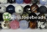 CAG1531 15.5 inches 10mm faceted round fire crackle agate beads