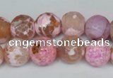 CAG1536 15.5 inches 12mm faceted round fire crackle agate beads