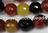 CAG1548 15.5 inches 14mm faceted round fire crackle agate beads