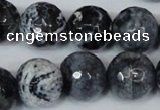 CAG1559 15.5 inches 16mm faceted round fire crackle agate beads