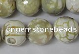 CAG1565 15.5 inches 18mm faceted round fire crackle agate beads