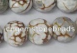 CAG1567 15.5 inches 18mm faceted round fire crackle agate beads