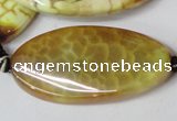 CAG1579 15.5 inches 20*40mm twisted oval fire crackle agate beads